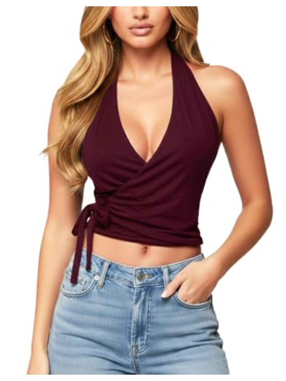 Sexy Halter Crop Tank Top Backless Going Out Festival Outfits